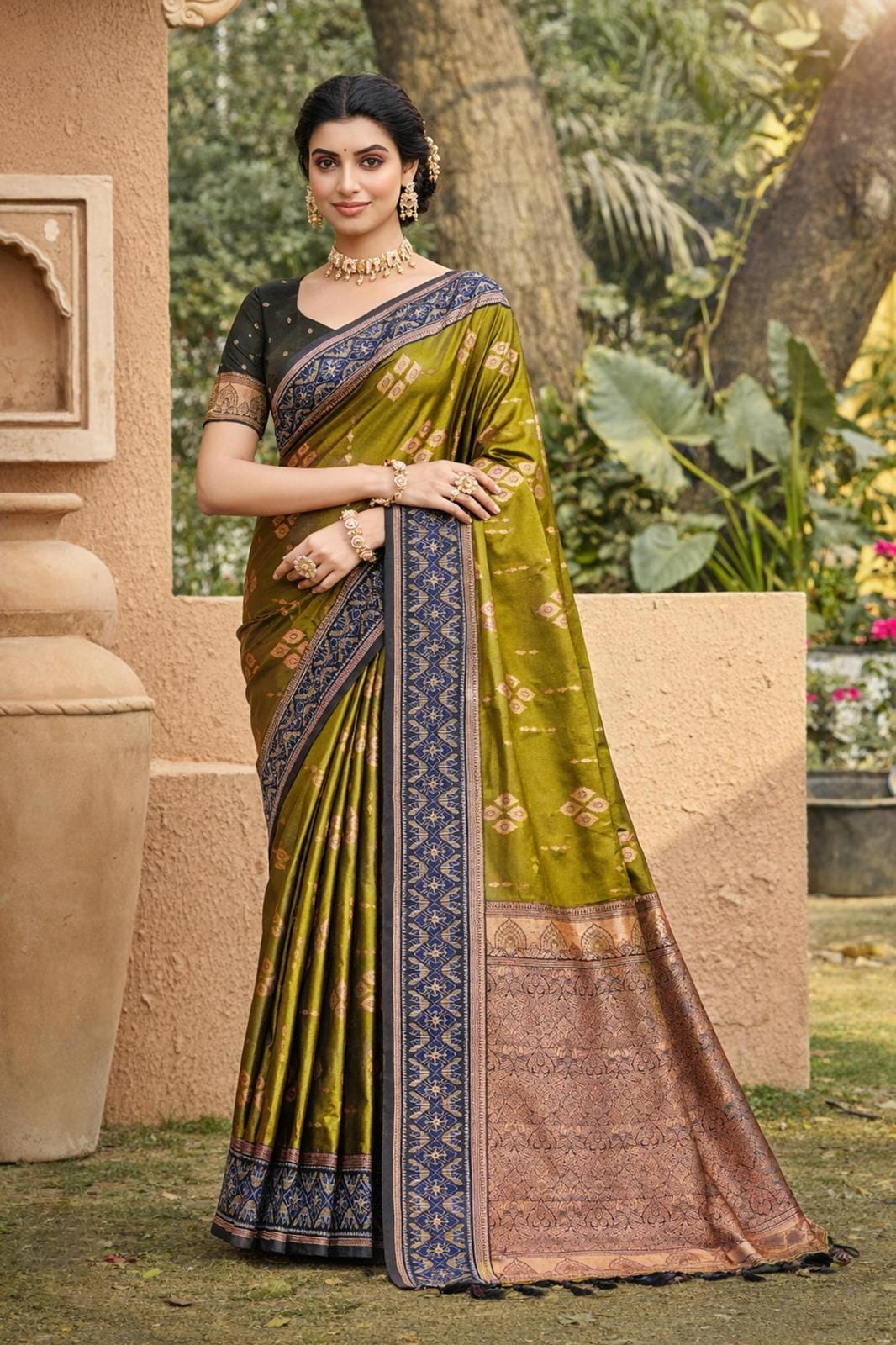 Soft Silk Weaving Saree with Blouse, Traditional Indian Festive Wear