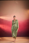 Tasar Silk 3-Piece Printed Ethnic Co-Ord Set for Women, Indo Western Outfit
