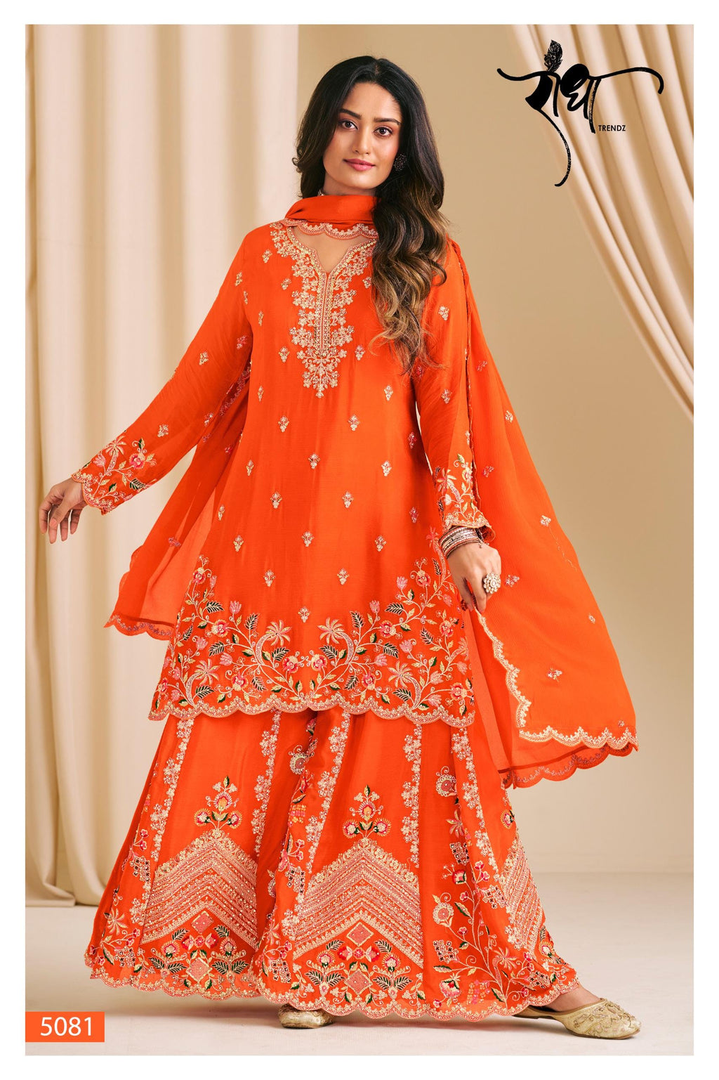 Heavy Chinon Palazzo Set with Diamond Embroidery, Designer Party Wear Co-Ord Dupatta