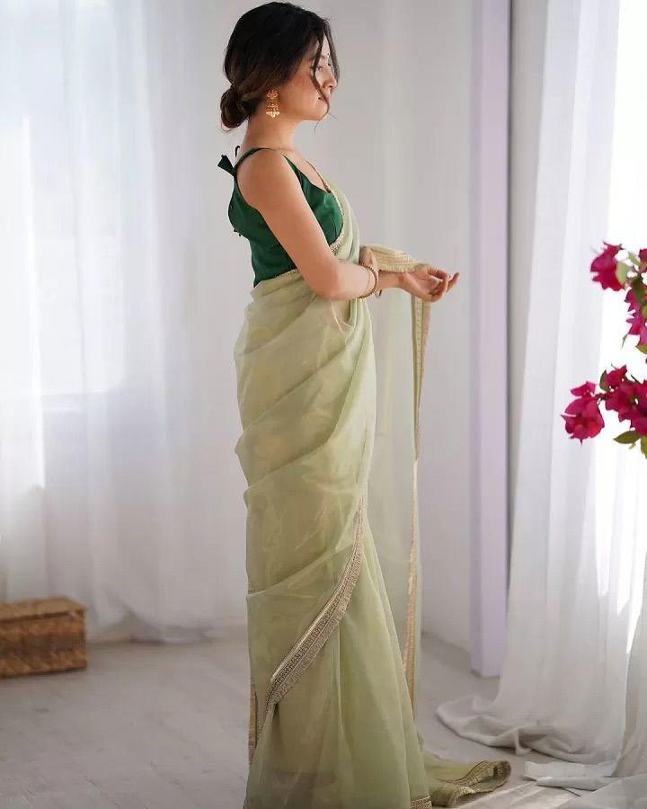 Twill Net Saree, Fancy Lace Border, Mono Banglori Blouse, Party Wear Elegance