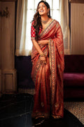 Heavy Soft Banarasi Crush Saree with Embroidery Work