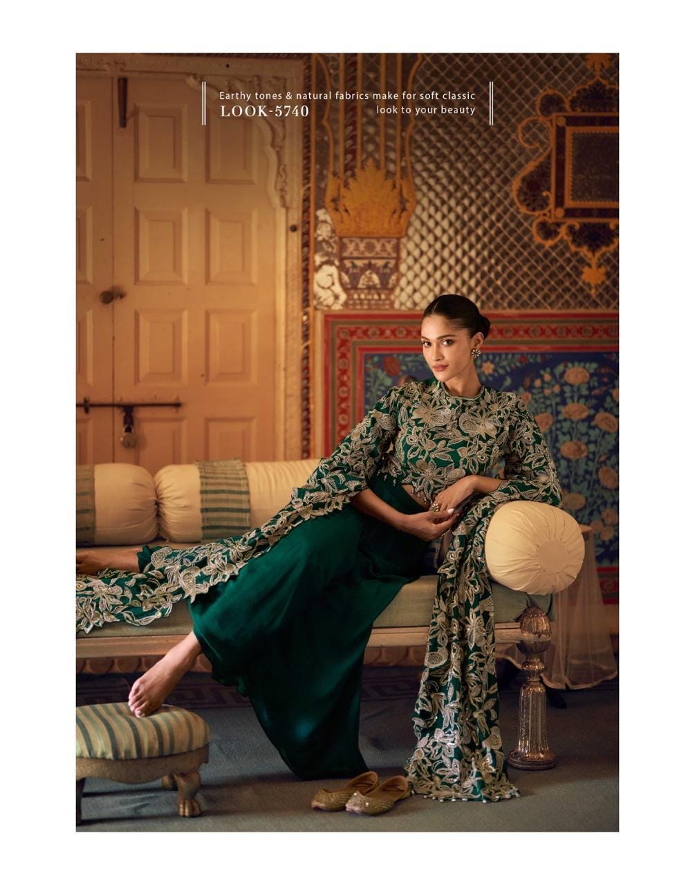 Embroidered Chinon Silk Palazzo Set, Festive Party Wear Ethnic Outfit