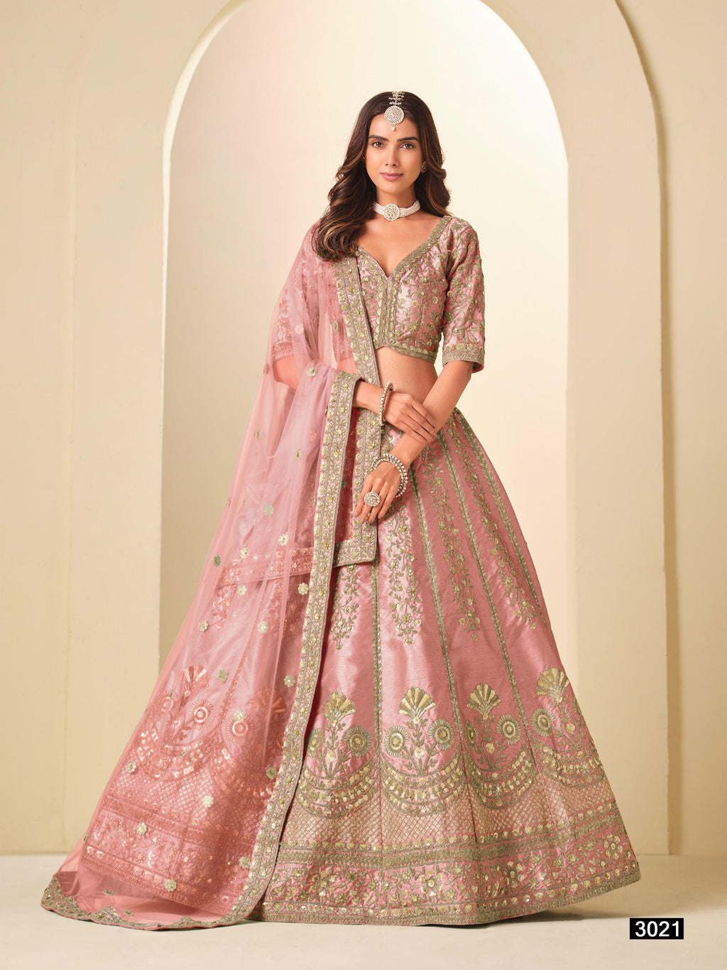 Art Silk Lehenga Choli Set with Net Dupatta, Stitched Ethnic Wedding Outfit