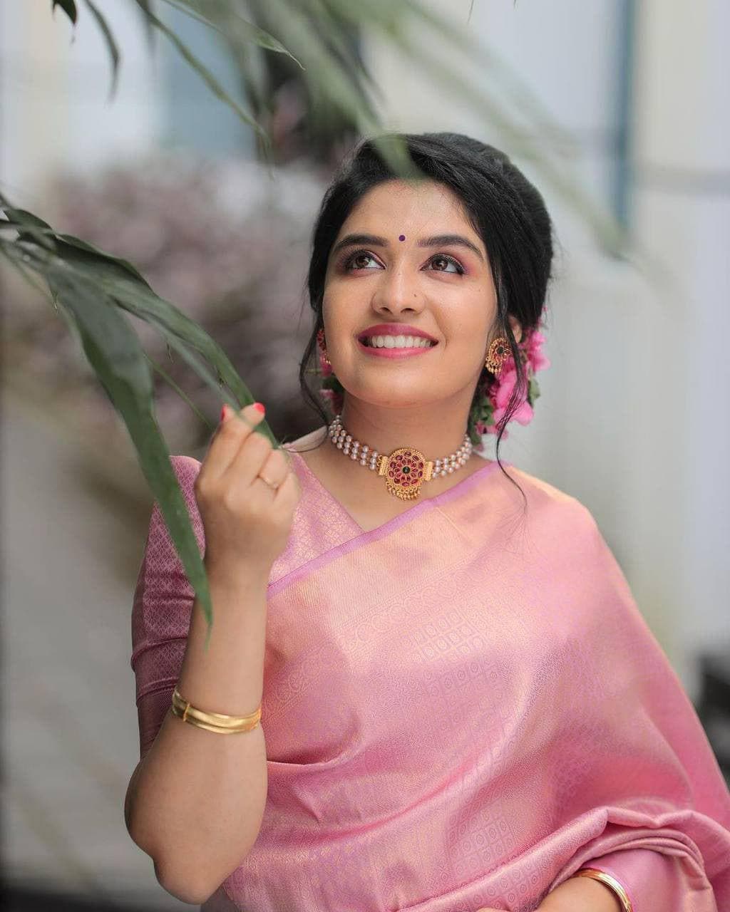 Banarasi Soft Silk Saree, Jacquard Border Blouse, Traditional Festive Wear