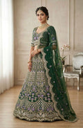 Mono Satin Silk Lehenga Choli, Sequins Cut Work, Butterfly Net Dupatta, Wedding Party Wear