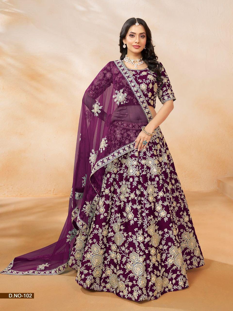 Art Silk Lehenga Choli Set with Net Dupatta, Wedding Party Wear Ethnic Outfit