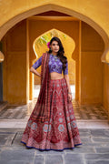 Vaishali Silk Lehenga Choli Set | Printed Maslin Dupatta, Gotta Patti Lace, Beads Work