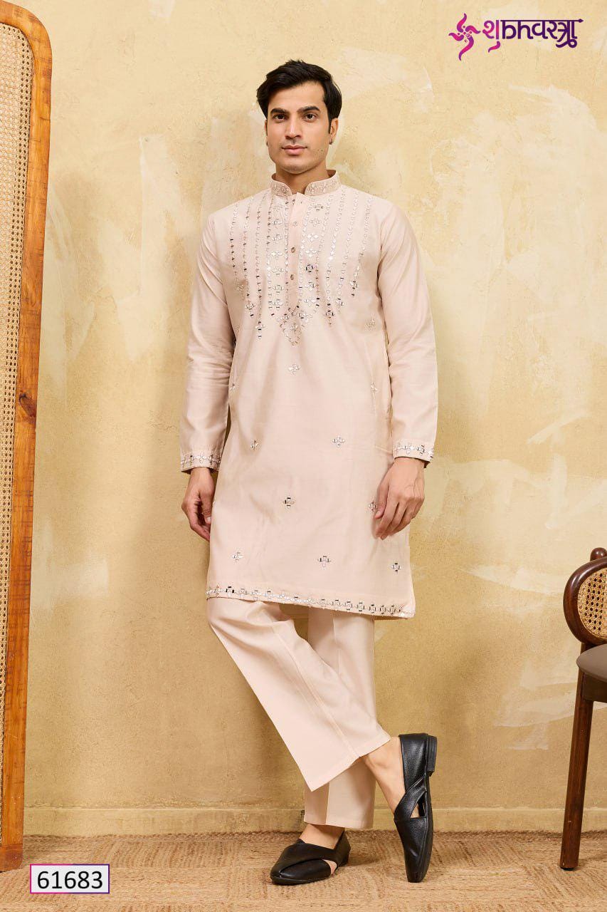 Viscose Silk Embroidered Kurta Set, Multi Thread Sequins Work, Indian Ethnic Wear