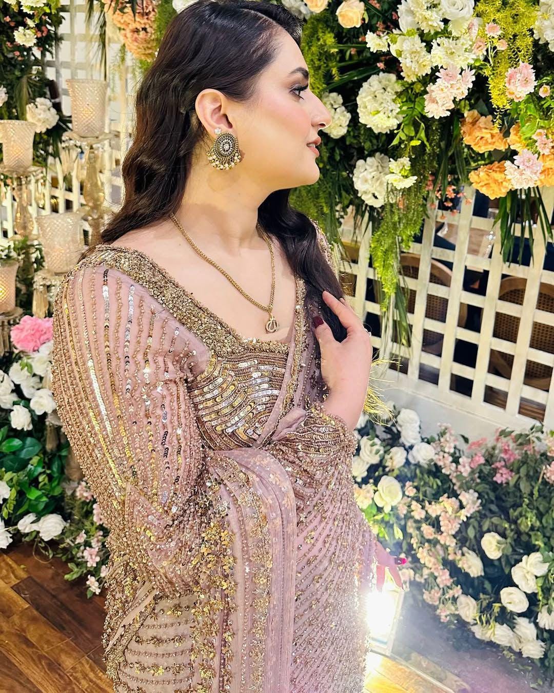 Butterfly Net Sequins Saree with Unstitched Blouse, Embellished Indian Party Wear Wedding Saree