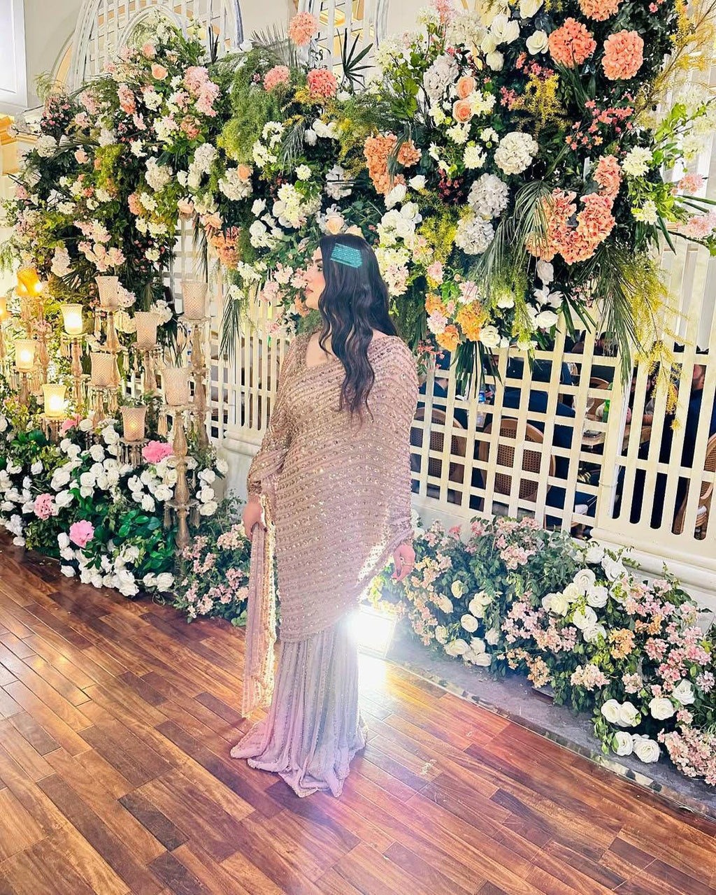 Butterfly Net Sequins Saree with Unstitched Blouse, Embellished Indian Party Wear Wedding Saree