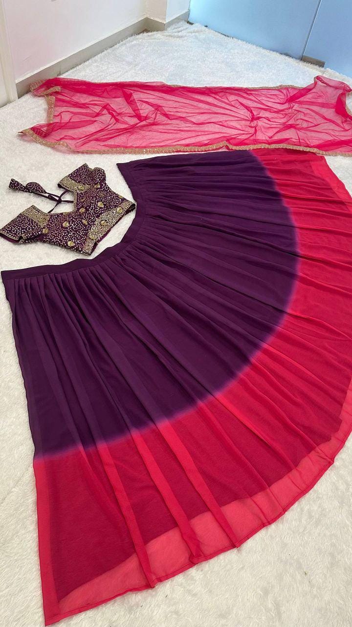 Pure Crepe Satin Saree, Elegant Drape, Indian Designer Party Wear (Running Blouse)
