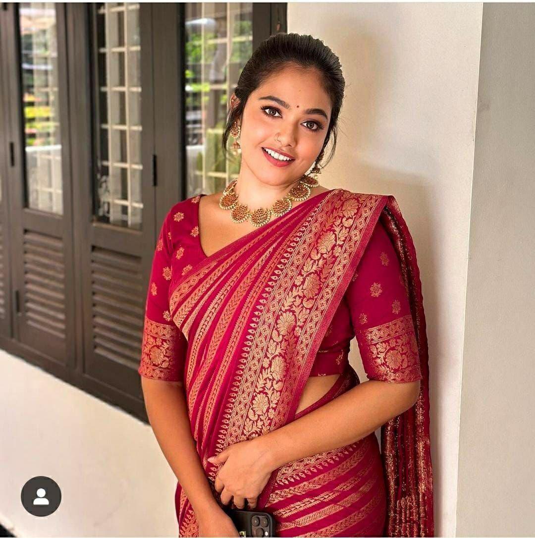 Banarasi Soft Silk Saree, Jacquard Border Blouse, Traditional Indian Wedding Wear
