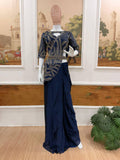 Ready to Wear Rangoli Silk Saree, Beads Embroidery, Pre-Stitched Party Wear Ensemble