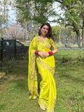 Zimmy Chu Silk Saree, Embroidery Sequins Work, Cutwork Border, Festive Wear