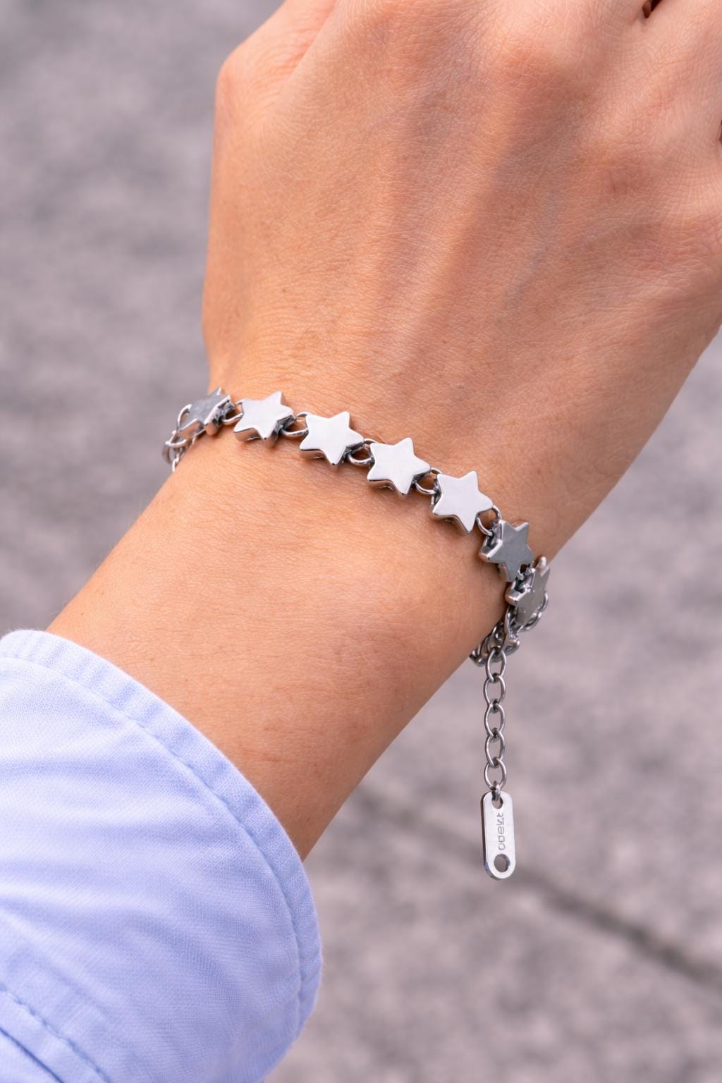 Silver Star Bracelet, Waterproof Stainless Steel, Hypoallergenic Chain Jewelry, Minimalist Sparkle