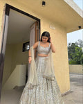 Faux Georgette Lehenga Choli Set | Sequin Embroidery, 3.5 Meter Flare, Bridal Party Wear
