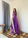 Faux Georgette Lehenga Choli | Zari Sequin Embroidery, 3.2 Meter Flair, Semi-Stitched Bridal Set