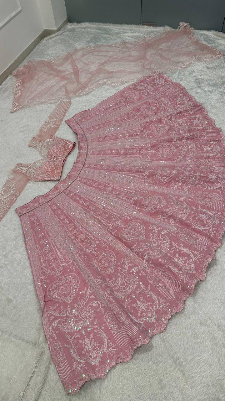 Rangoli Silk Lehenga Choli | Sequins, Thread Embroidery, 4 Meter Flare, Bridal Party Wear