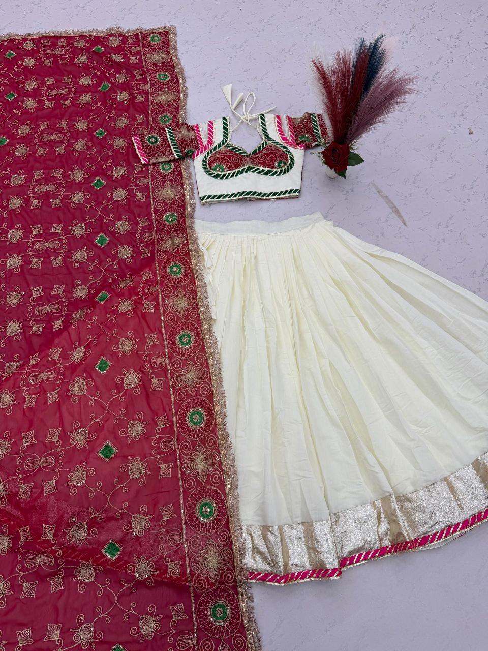 Roman Silk Lehenga Choli Set | Heavy Sequin Embroidery, Fully Stitched Bridal Wear