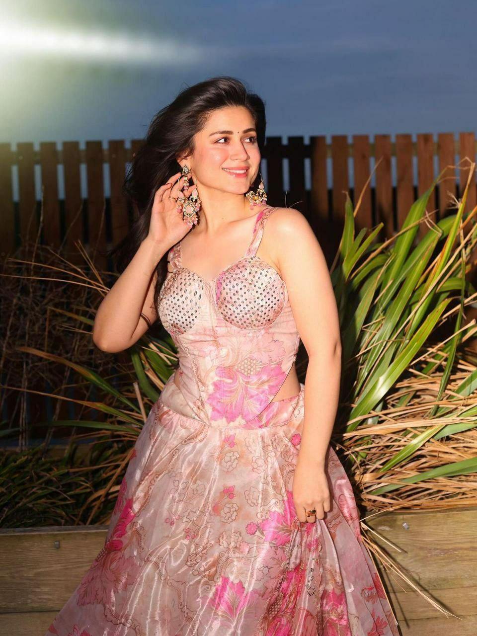 Pure Organza Digital Print Lehenga Choli Set | Corset Blouse, Sequin Embroidery, 8 Meter Flare