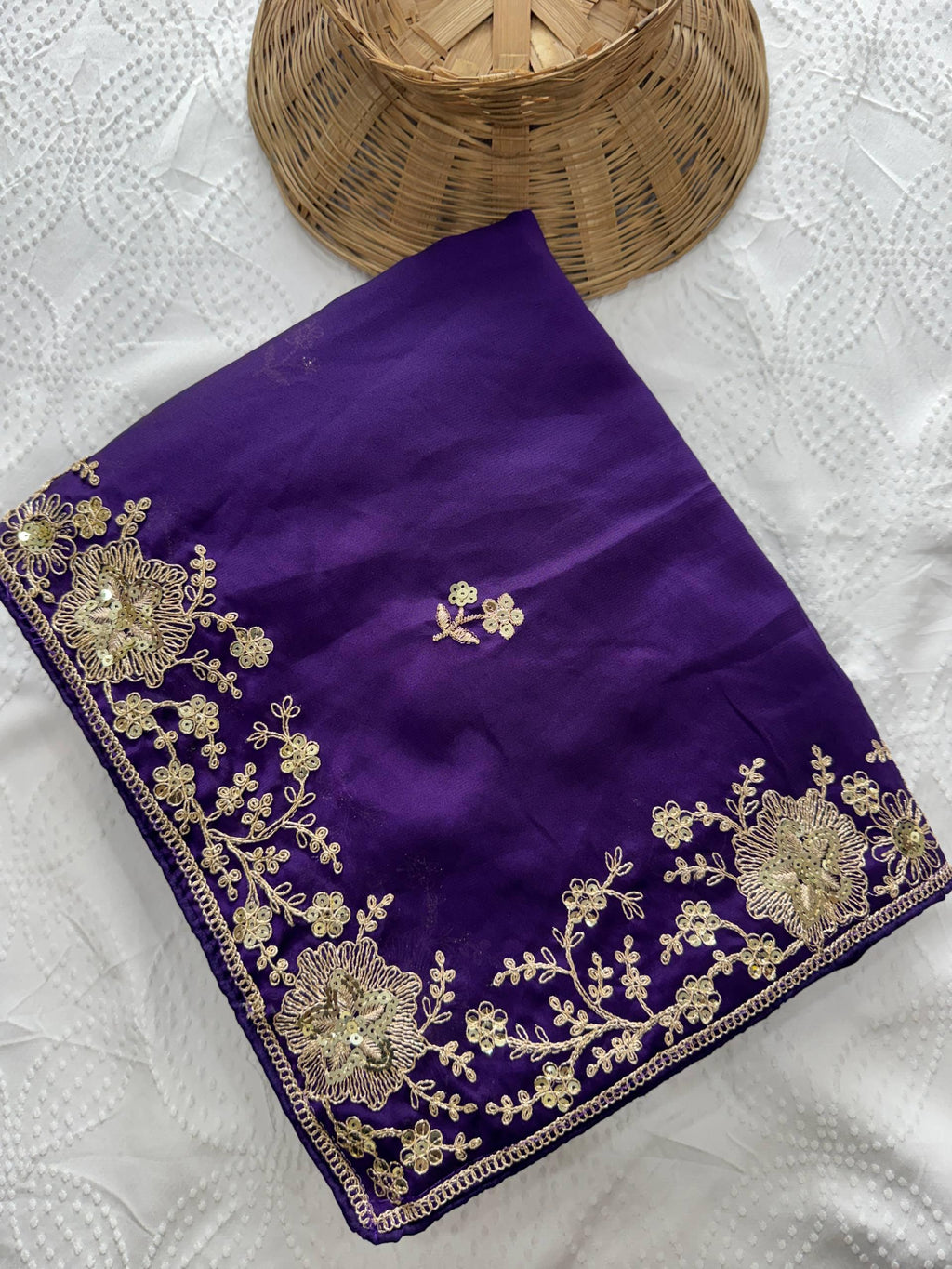 Rangoli Silk Saree | Cutwork Border, Heavy Embroidery, Wedding Party Wear