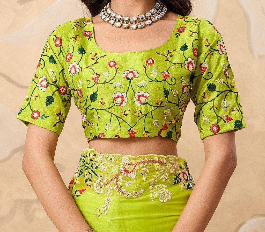 Paper Silk Saree Embroidered Sequins Cutwork Border | Designer Wedding Party Wear Blouse