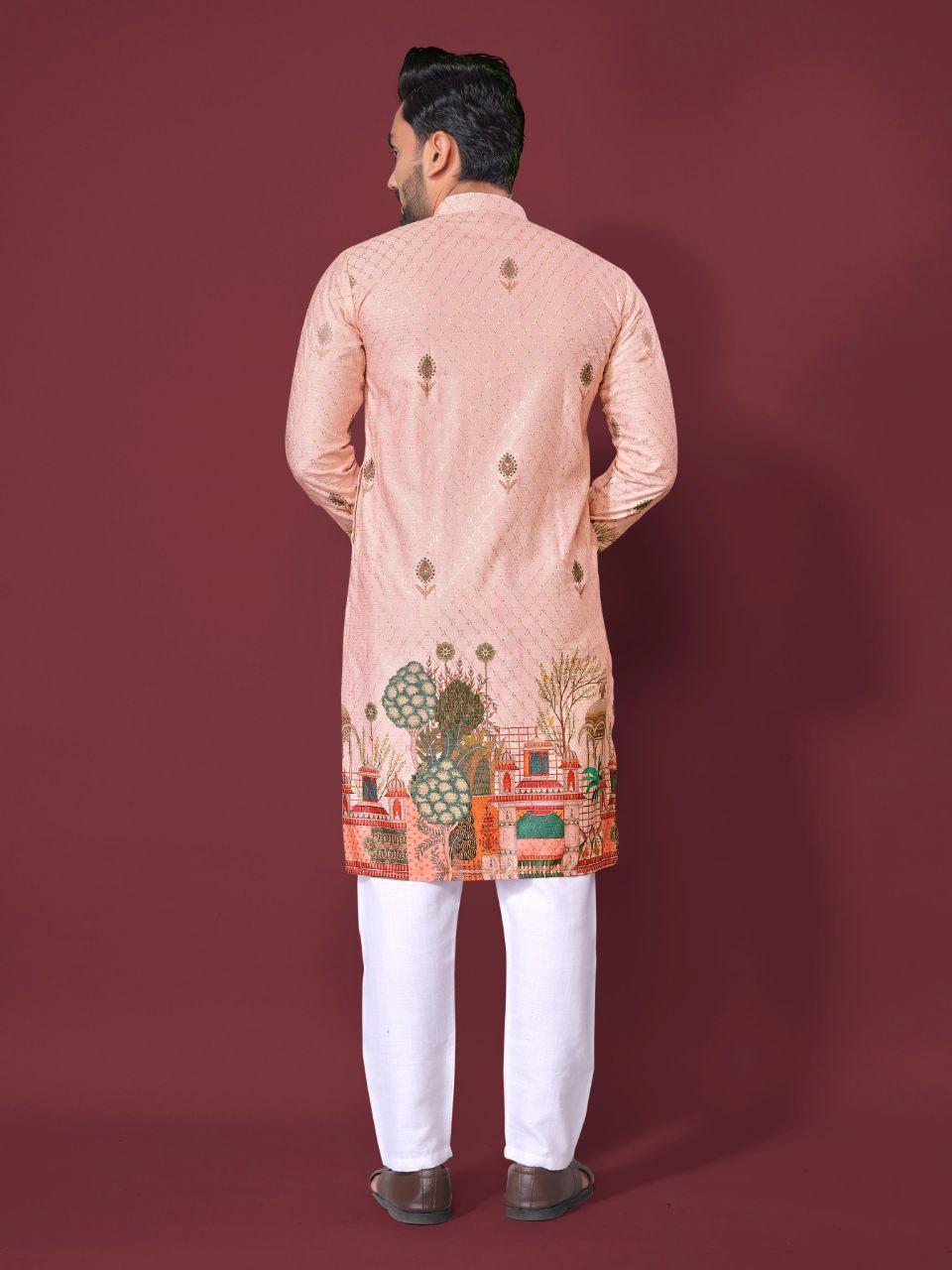 Men's Cotton Rayon Kurta Pajama Set | Traditional Indian Festive Wear