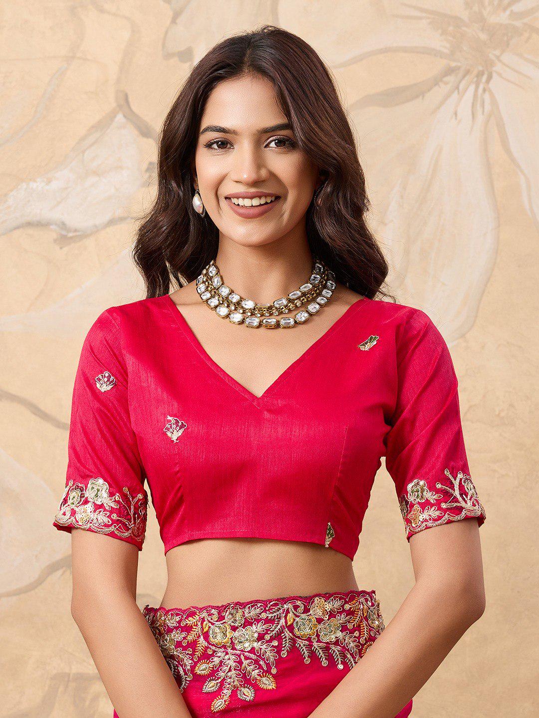 Soft Fendy Chiffon Saree with Embroidered Cutwork Border | Designer Wedding Party Wear Blouse