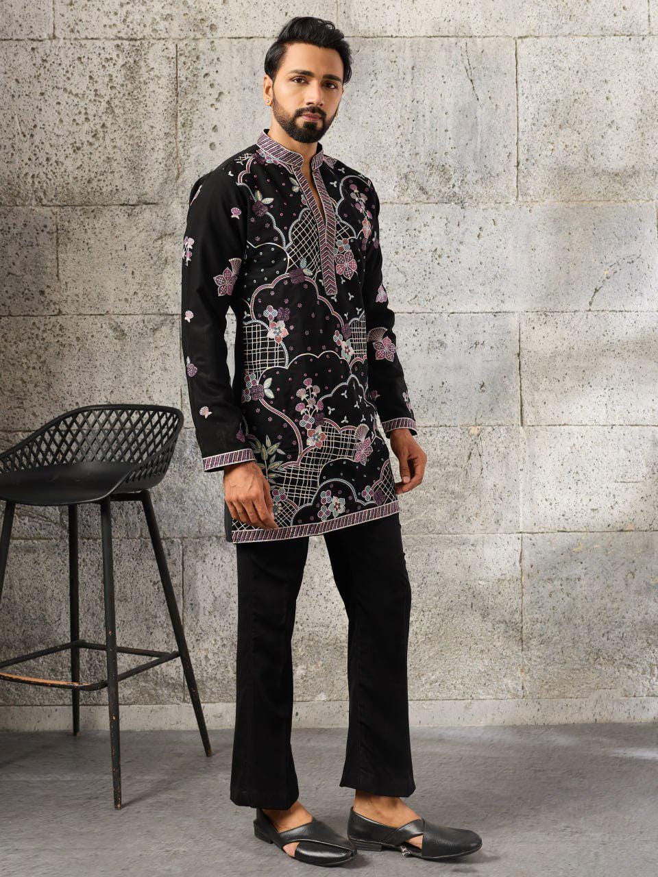 Japanese Fabric Kurta Pant Set | Men's Festive Beaded Ethnic Co-Ord
