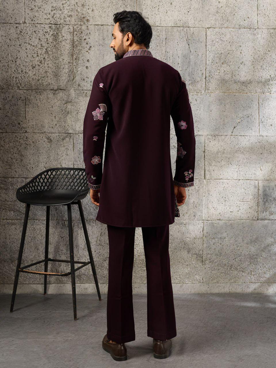 Men's Japanese Fabric Kurta Pant Set | Designer Festive Wear with Beads Work