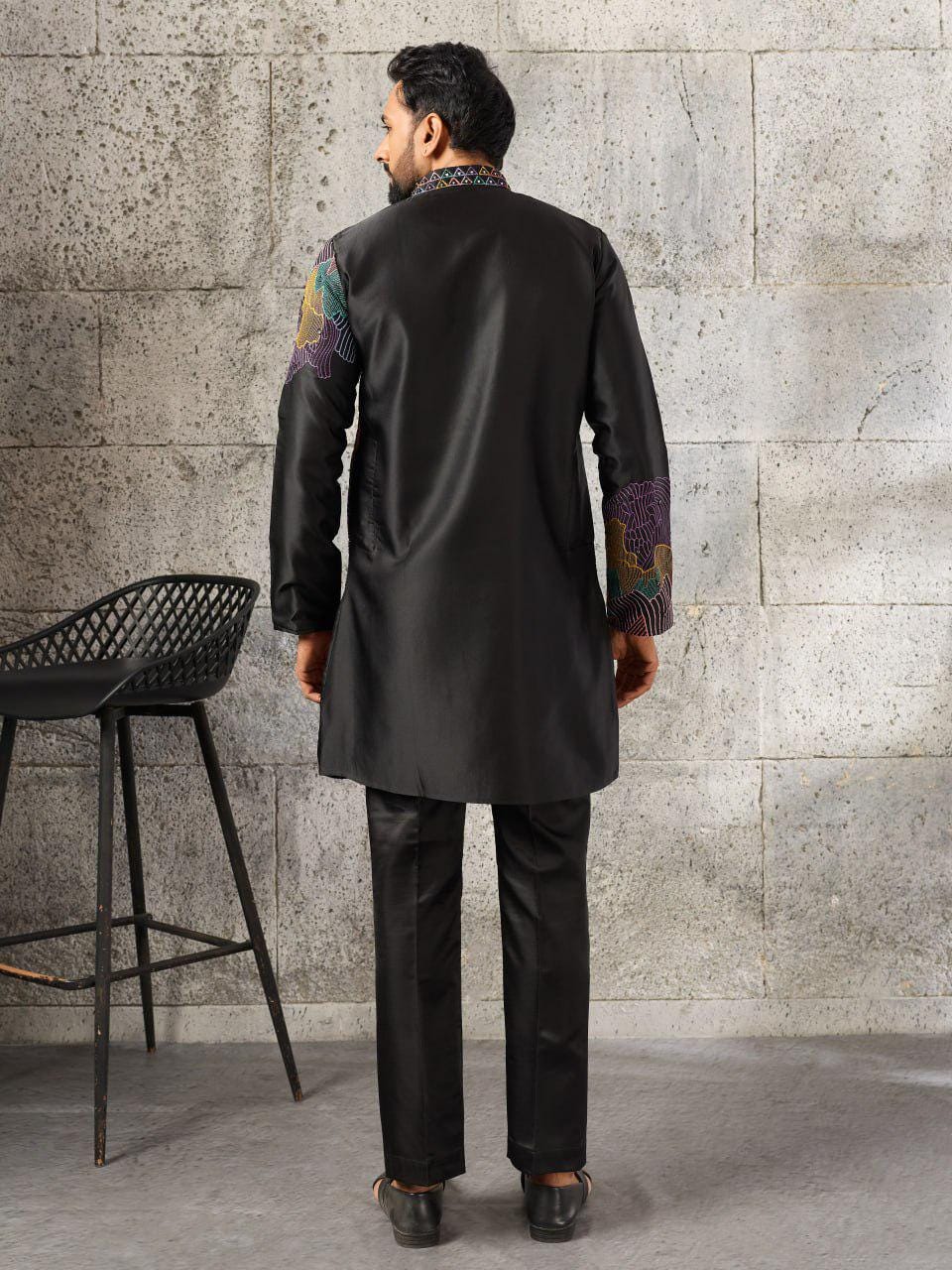 Men's Silk Kurta Pant Set | Thread Sequin Embroidery, Festive Ethnic Wear