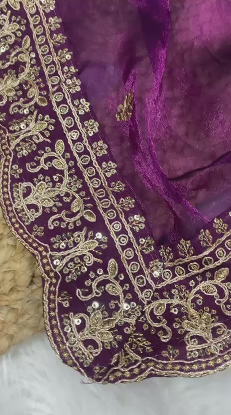 Designer Jimichu Satin Saree with Cutwork Lace Border | Heavy Embroidered Blouse, Festive Wear